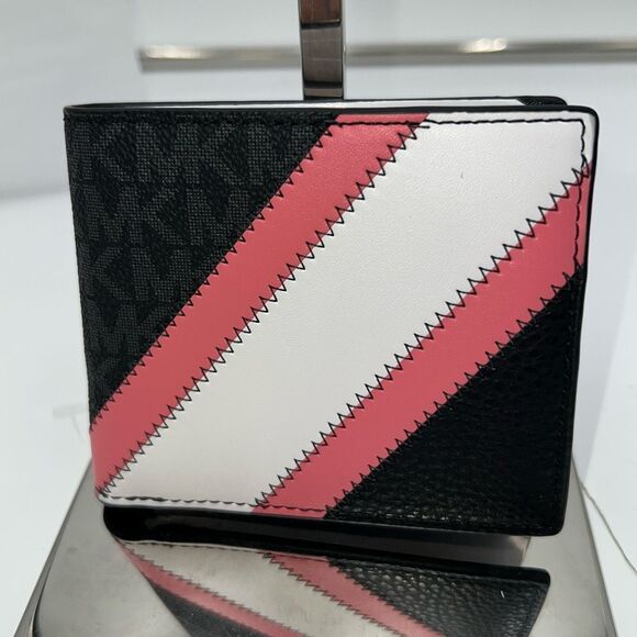 Michael Kors Cooper Bifold Wallet Monogram with Pink (unisex) - Picture 1 of 7
